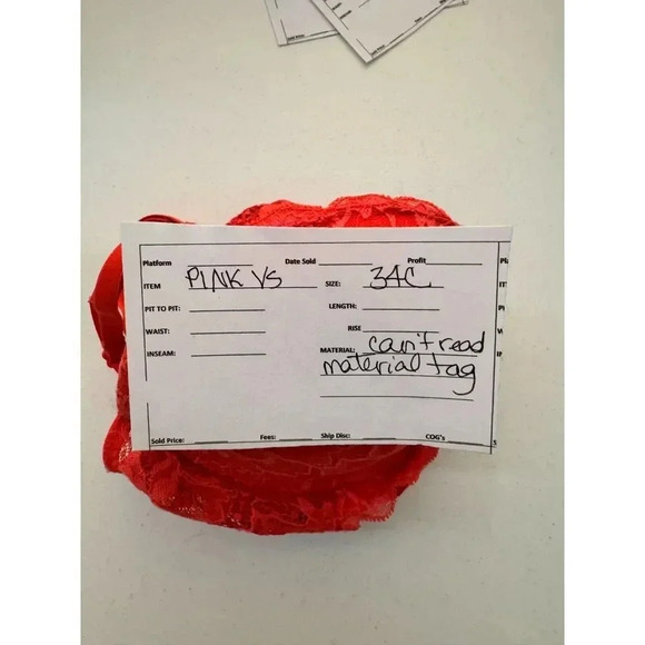 Pink Victorias Secret Bra Neon Orange 34C Floral Lace Front Closure Underwire - Picture 5 of 6